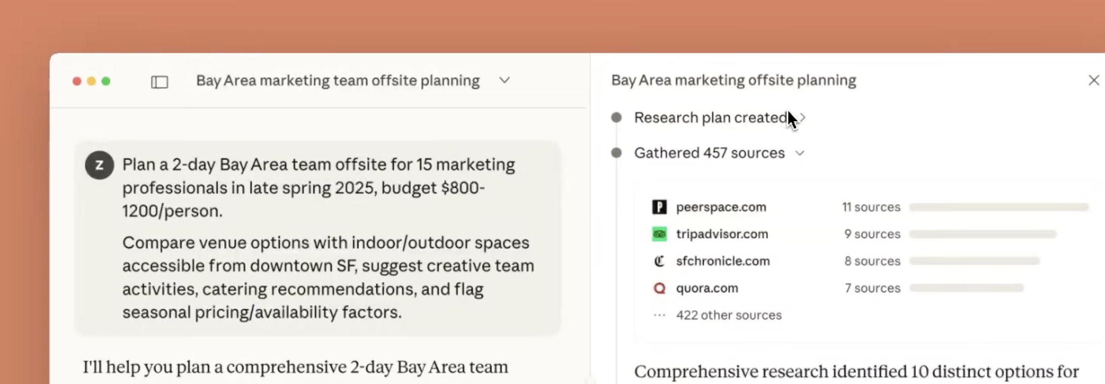 Claude with research mode