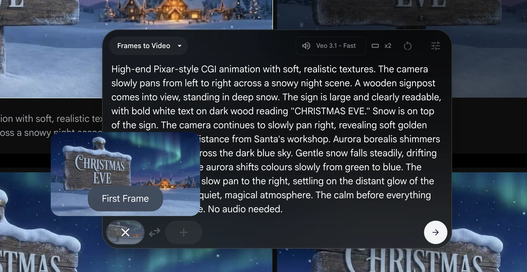Setting the first frame in Google Flow to ensure consistent video generation