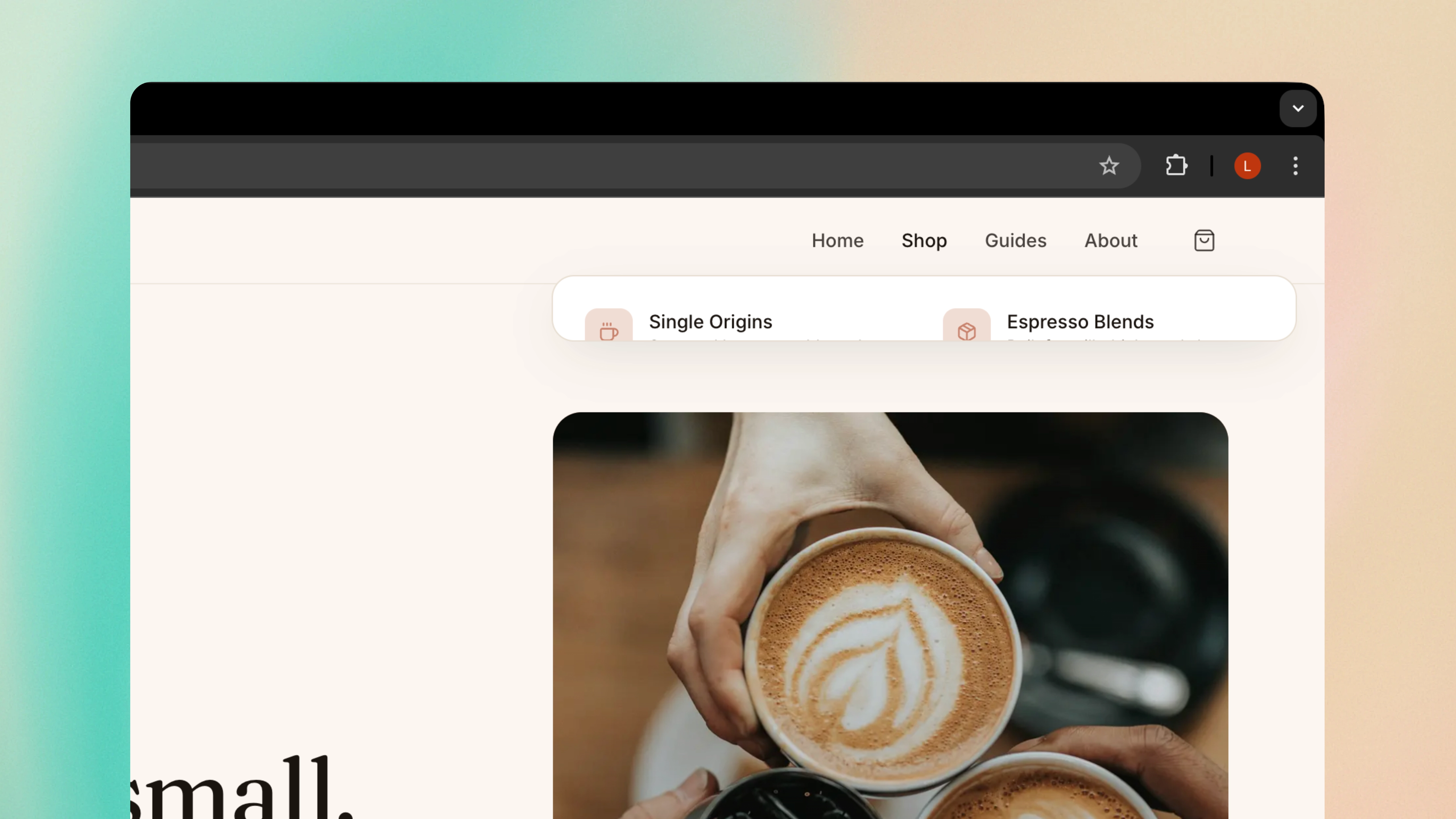 Screenshot of the navigation dropdown overflowing off the bottom of the viewport, cutting off the last categories